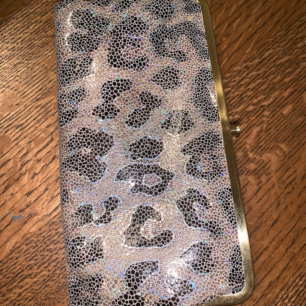 The Lauren holographic cheetah print clutch